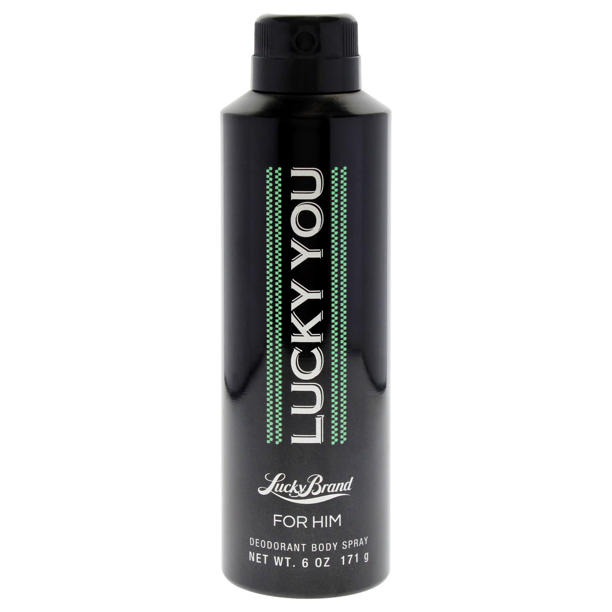 Lucky Brand Lucky You deodorant body spray bottle pour shows floral fruity freshness for daily use.