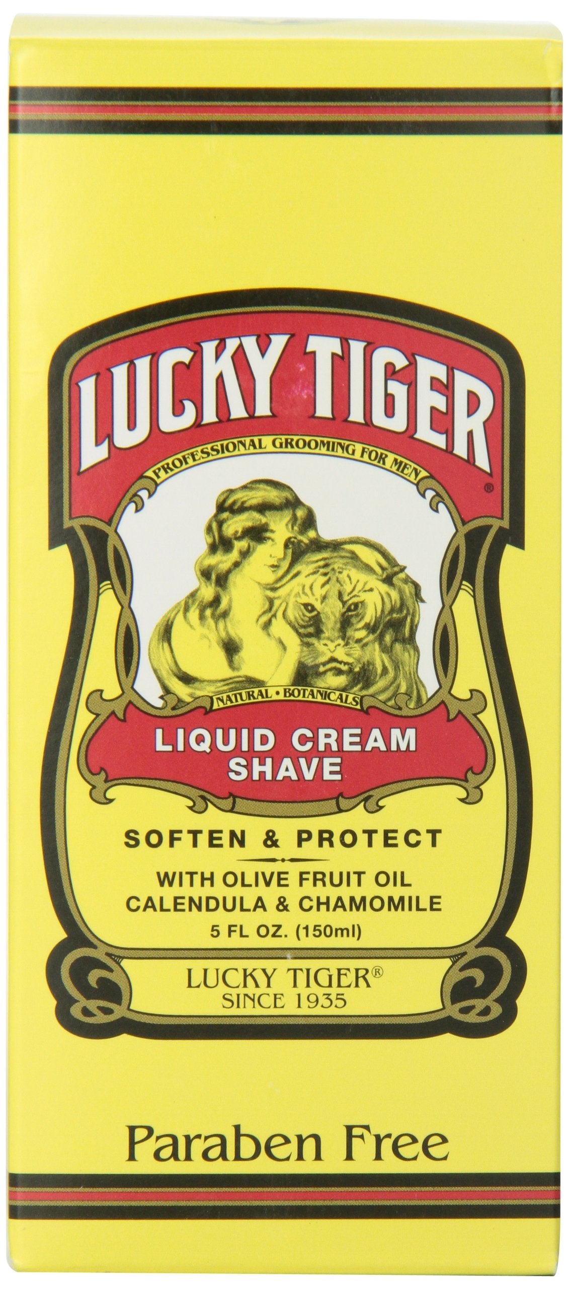 Lucky Tiger Liquid Cream Shave foaming lather ready to apply for a comfortable close shave