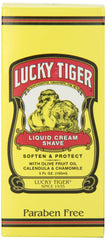 Lucky Tiger Liquid Cream Shave foaming lather ready to apply for a comfortable close shave