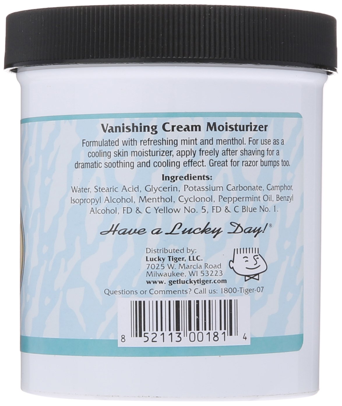 Lucky Tiger Sandahls Vanishing Cream being applied for a refreshing after-shave ritual.