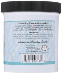 Lucky Tiger Sandahls Vanishing Cream being applied for a refreshing after-shave ritual.