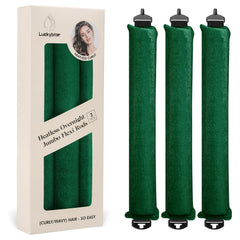 Luckybear heatless curler overnight setup showing soft, plush velvet satin for gentle curls.