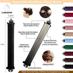 Luckybear satin velvet rods close-up show soft texture for sleep-friendly curls.