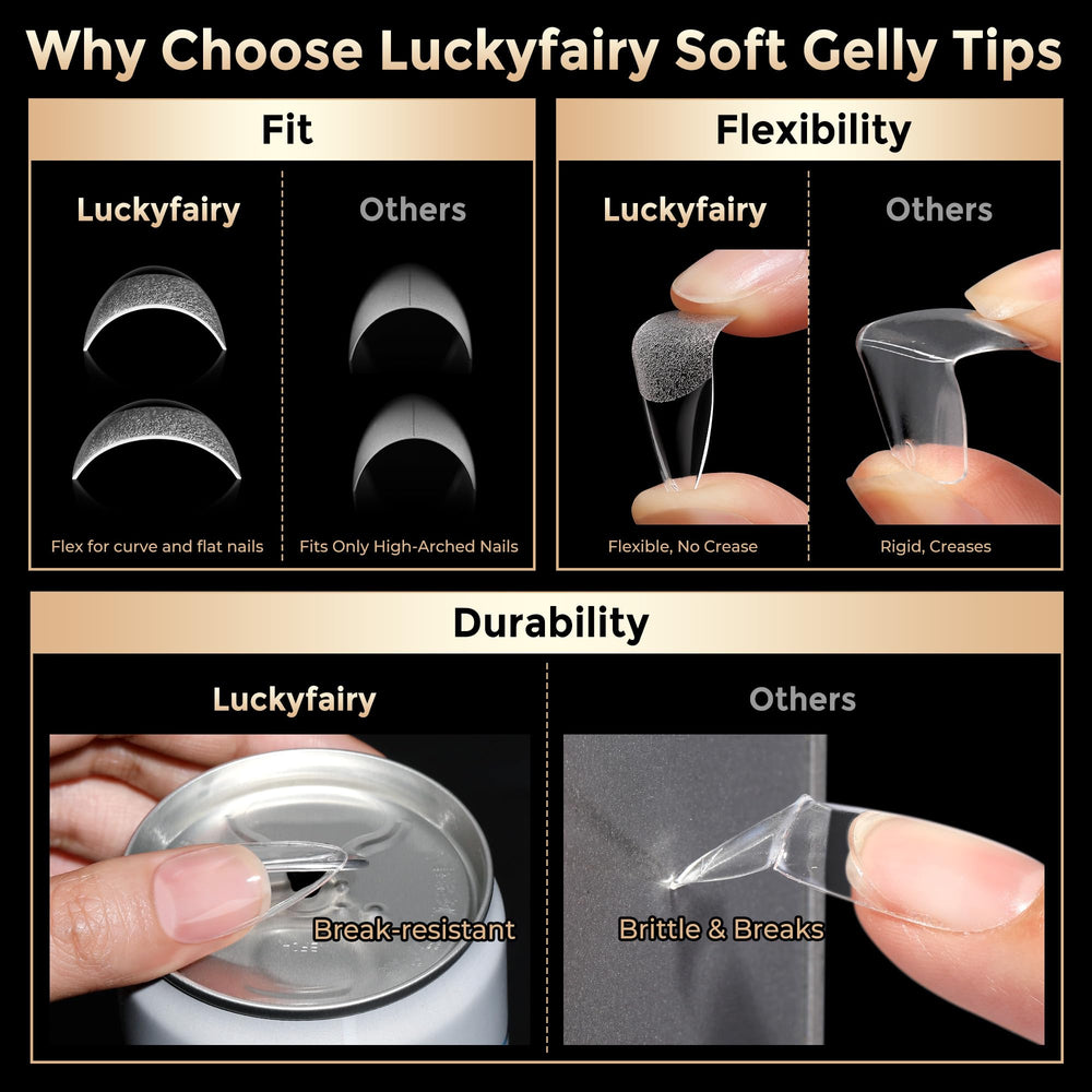 Luckyfairy 12 sizes 504pcs nails ensures precise sizing and consistency.