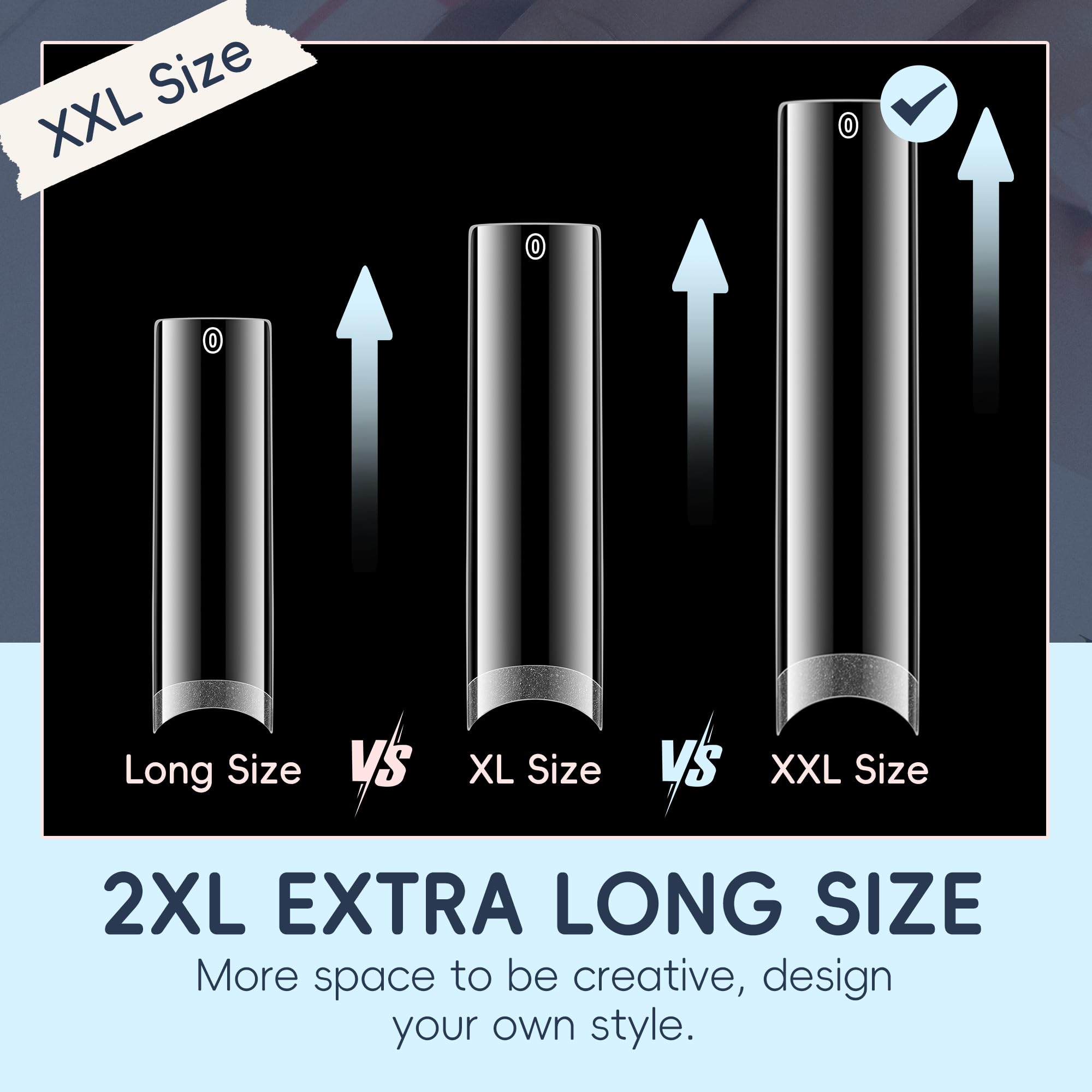 Luckyfairy 2XL 240-piece flat-pack of tips for quick DIY and salon use