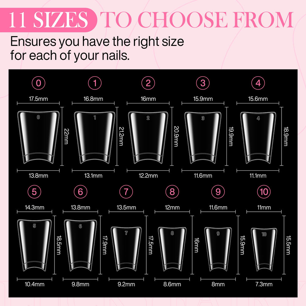 Luckyfairy 504-piece duck nail tips pack delivers reliable clear tips.