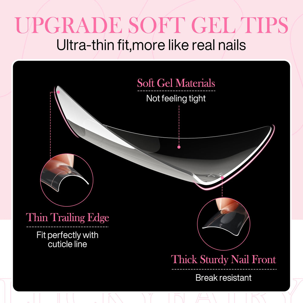Luckyfairy duck nail tips come in 11 sizes numbered for precise fit.