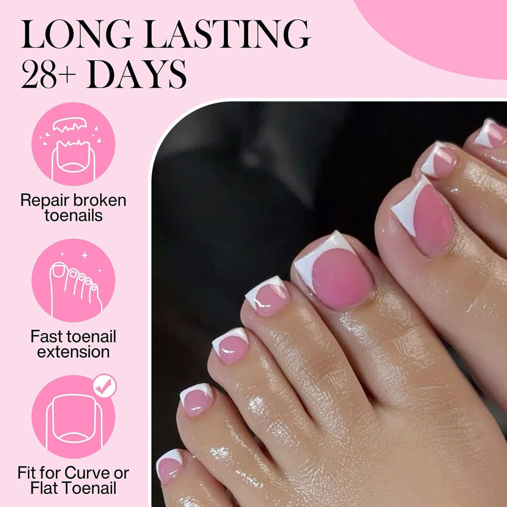 Luckyfairy full cover press-on toenails deliver complete toe coverage and quick styling.