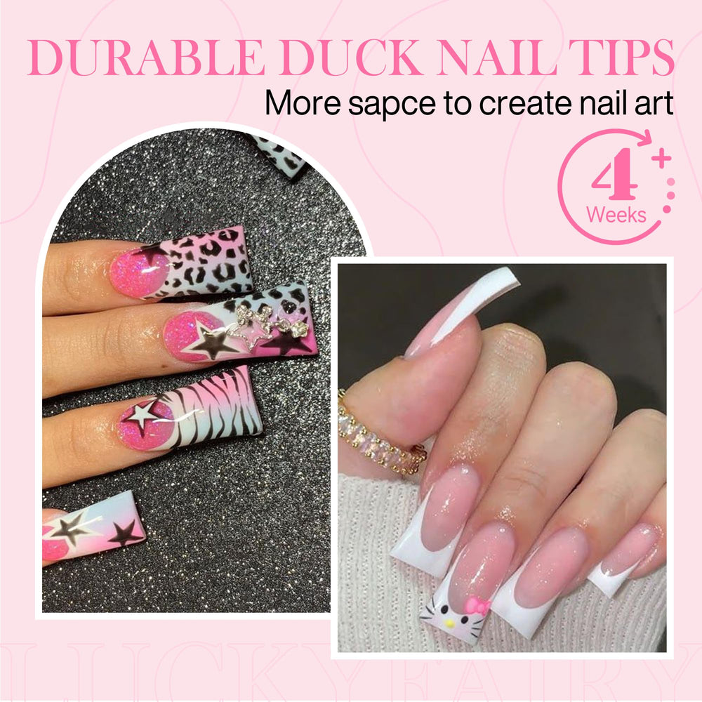 Luckyfairy half-cover duck nails show natural-looking tips for everyday wear.