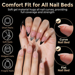 Luckyfairy pre-buffed nail tips inner frost texture enhances adhesion.