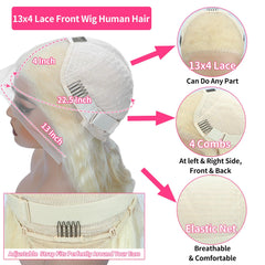 LUCLUEME 613 lace-front wig adjustable cap with combs for secure fit
