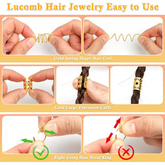 Lucomb loc jewelry easy-application for quick, secure placement