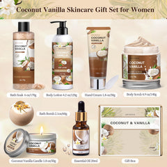 LUCOTIYA Coconut Vanilla body lotion provides light hydration for silky skin.