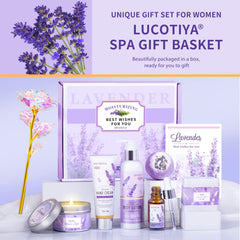 Lucotiya Lavender Spa Gift Set lavender essential oil bottle for calming routines
