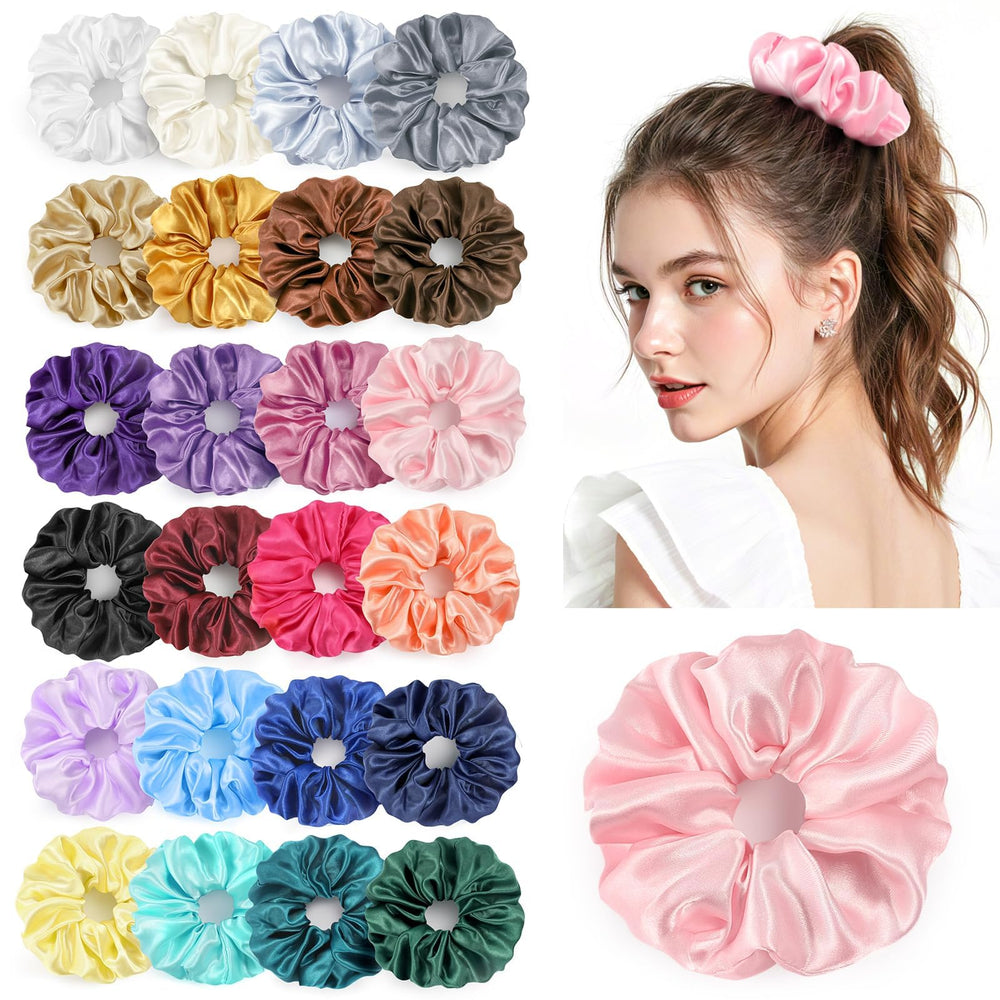 LUDILO hair scrunchies 24-colors pack for daily outfits and style options.