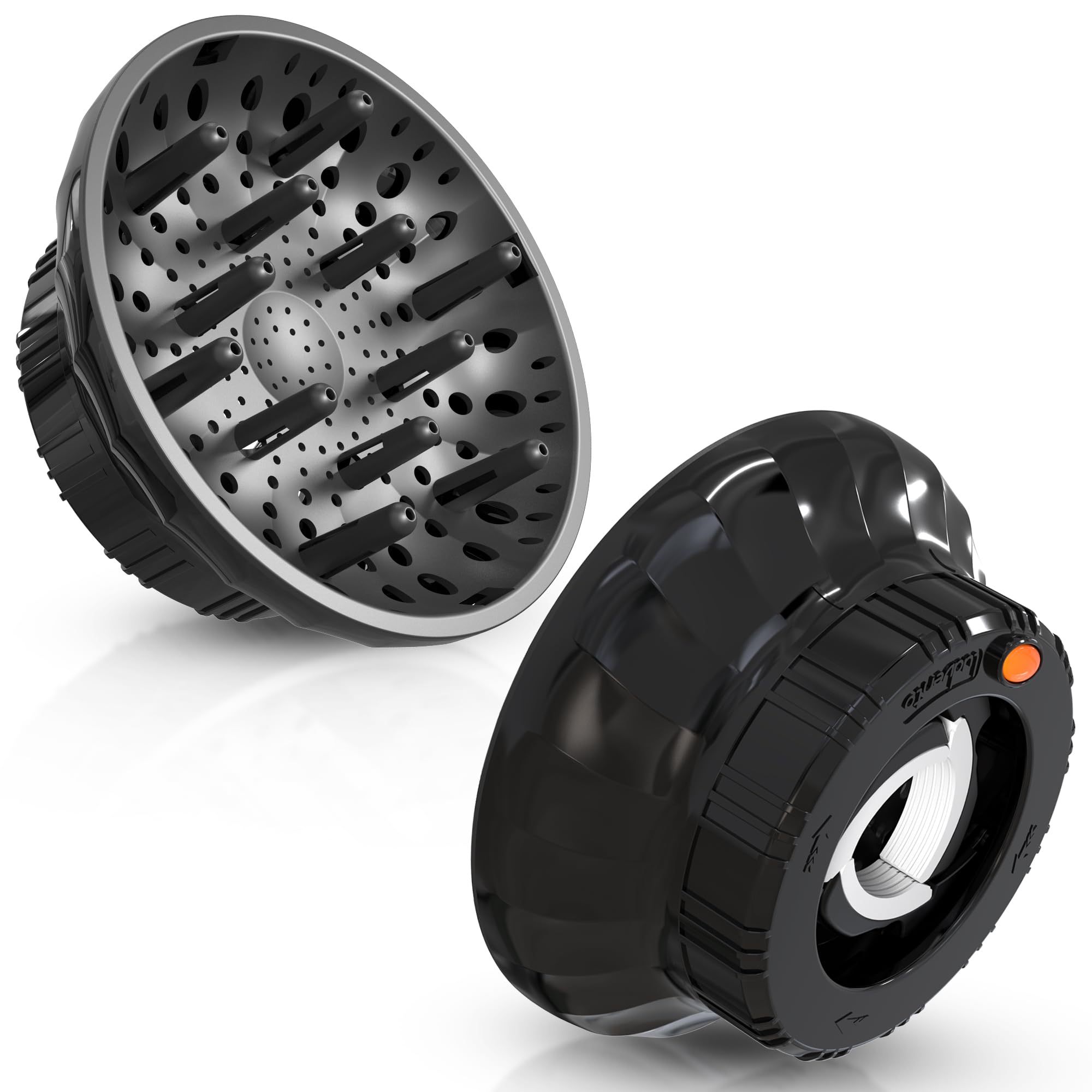 Side-by-side comparison showing dry time with the Ludvento diffuser.
