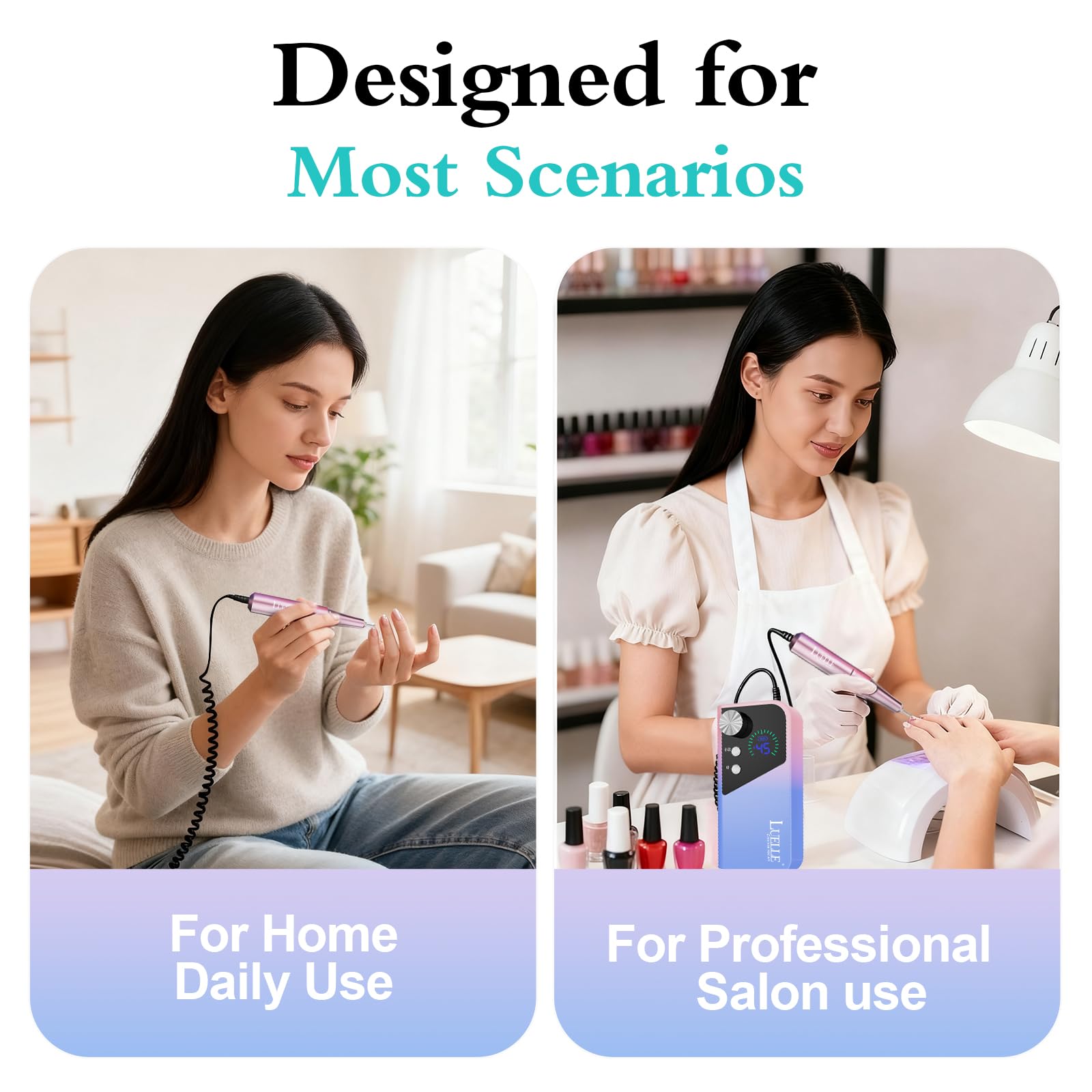 LUELLE professional nail-art at-home setup with versatile kit