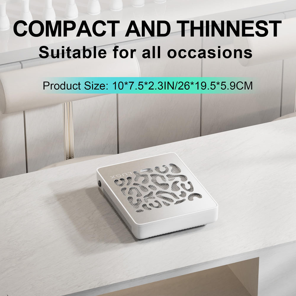L'UGX 360-degree suction captures dust from every angle.