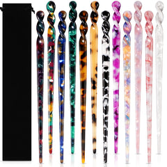 Luinabio acetate hair sticks in tortoise shell secure a chic bun with gentle hold.