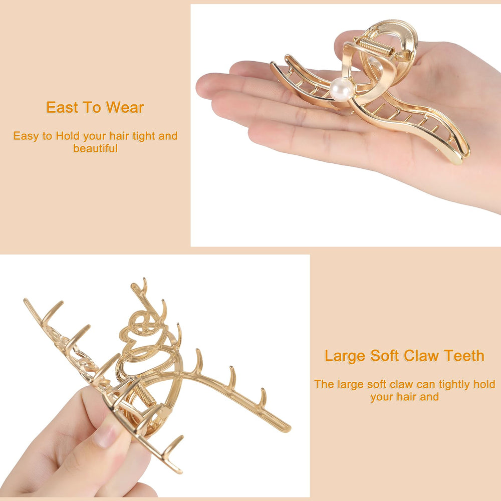 LUKACY fashion gold hair clamp shown as a versatile accessory for multiple hair types.