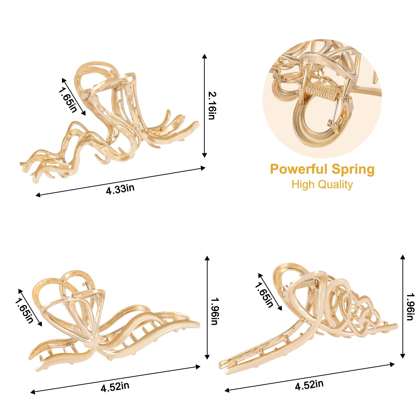 LUKACY gold hair claw clip styled with outfit-ready look for versatile day-to-night looks.