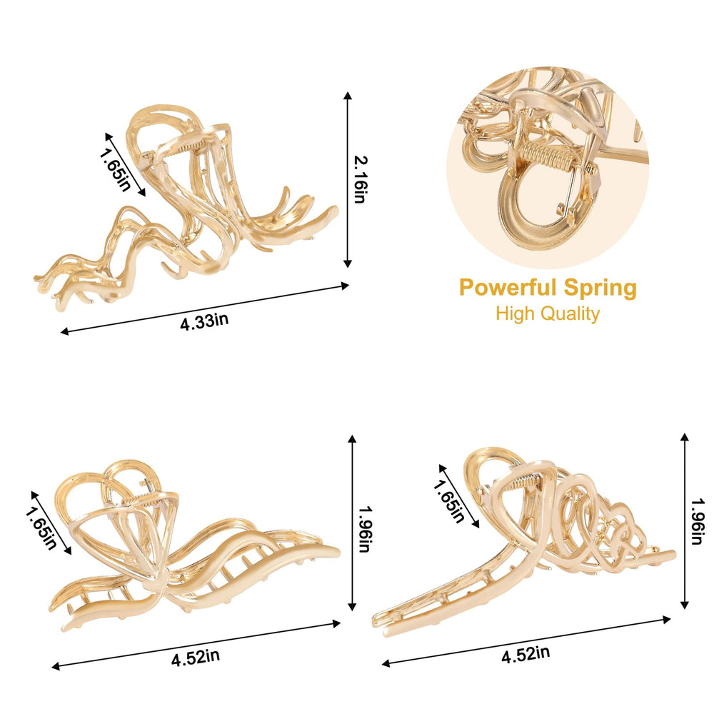 LUKACY gold hair claw clip styled with outfit-ready look for versatile day-to-night looks.