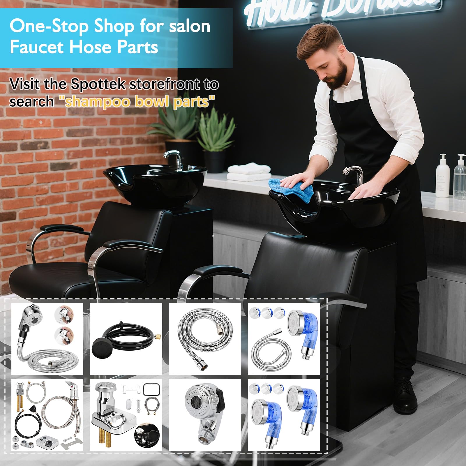 LukLoy installation-friendly sprayer head fits most salon sinks