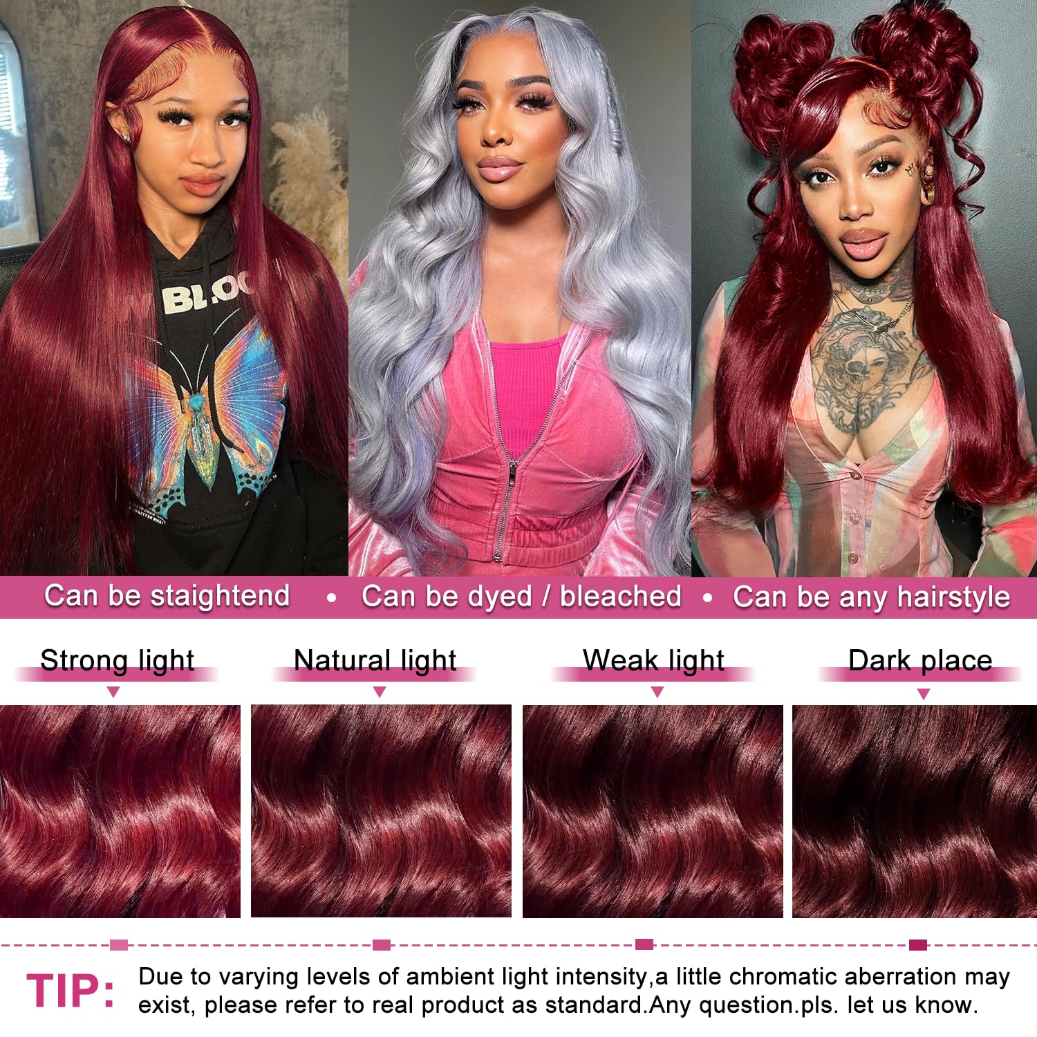 Lukymart burgundy body wave hair density 180 for fullness and movement