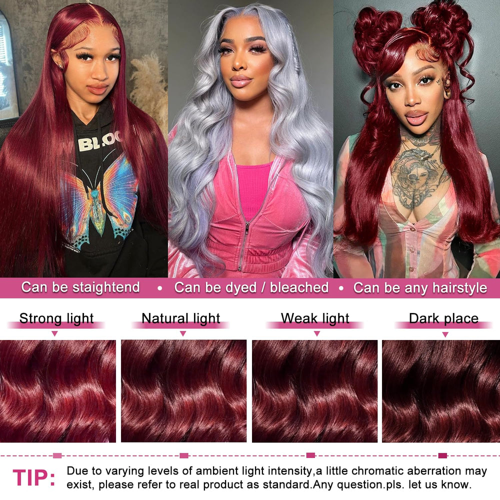 Lukymart burgundy body wave hair density 180 for fullness and movement