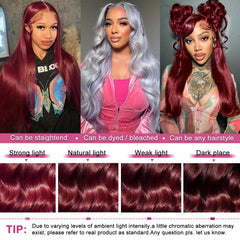 Lukymart burgundy body wave hair density 180 for fullness and movement