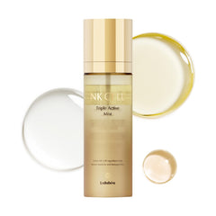 LULUBEU Triple Active Mist bottle front shows radiant hydration for dewy skin.