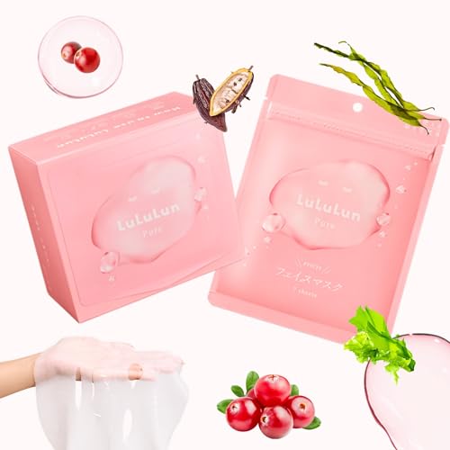 Lululun 32EA daily face mask cranberry-seaweed close-up for hydration and radiance