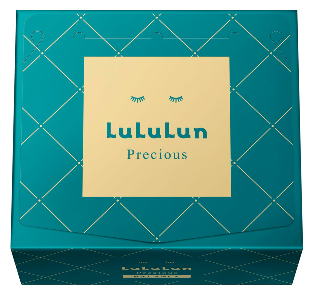 Lululun Precious Green face mask apply demonstrates hydration and daily anti-aging care.
