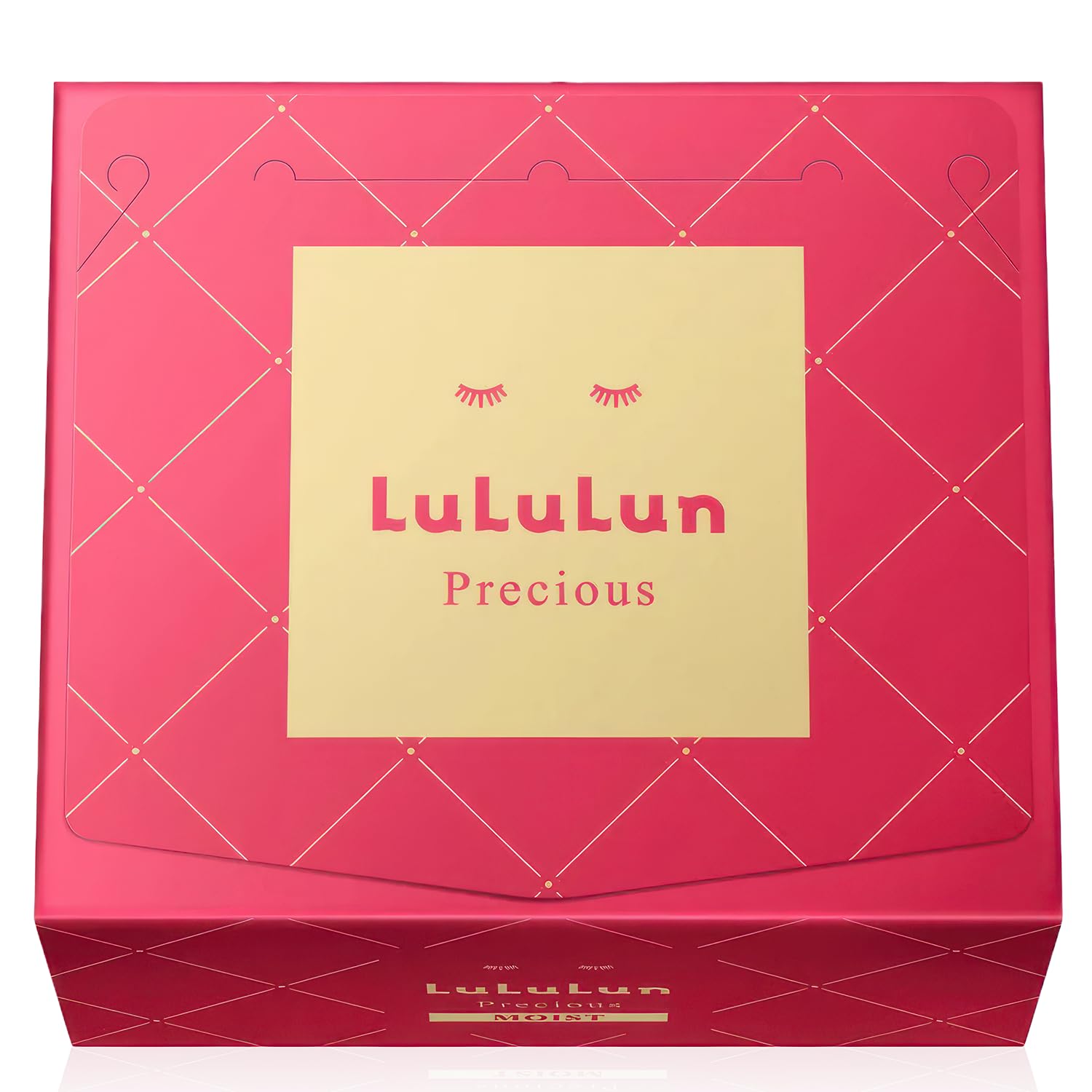 lululun Precious Red packaging front showcases premium daily mask for hydrated skin