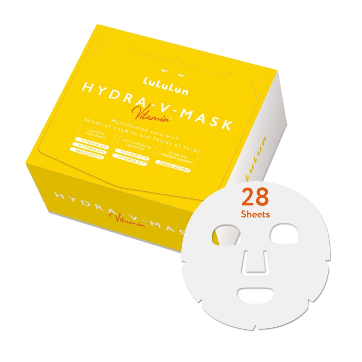 Lululun Vitamin C face mask pack shot highlights daily hydration for a refreshed complexion