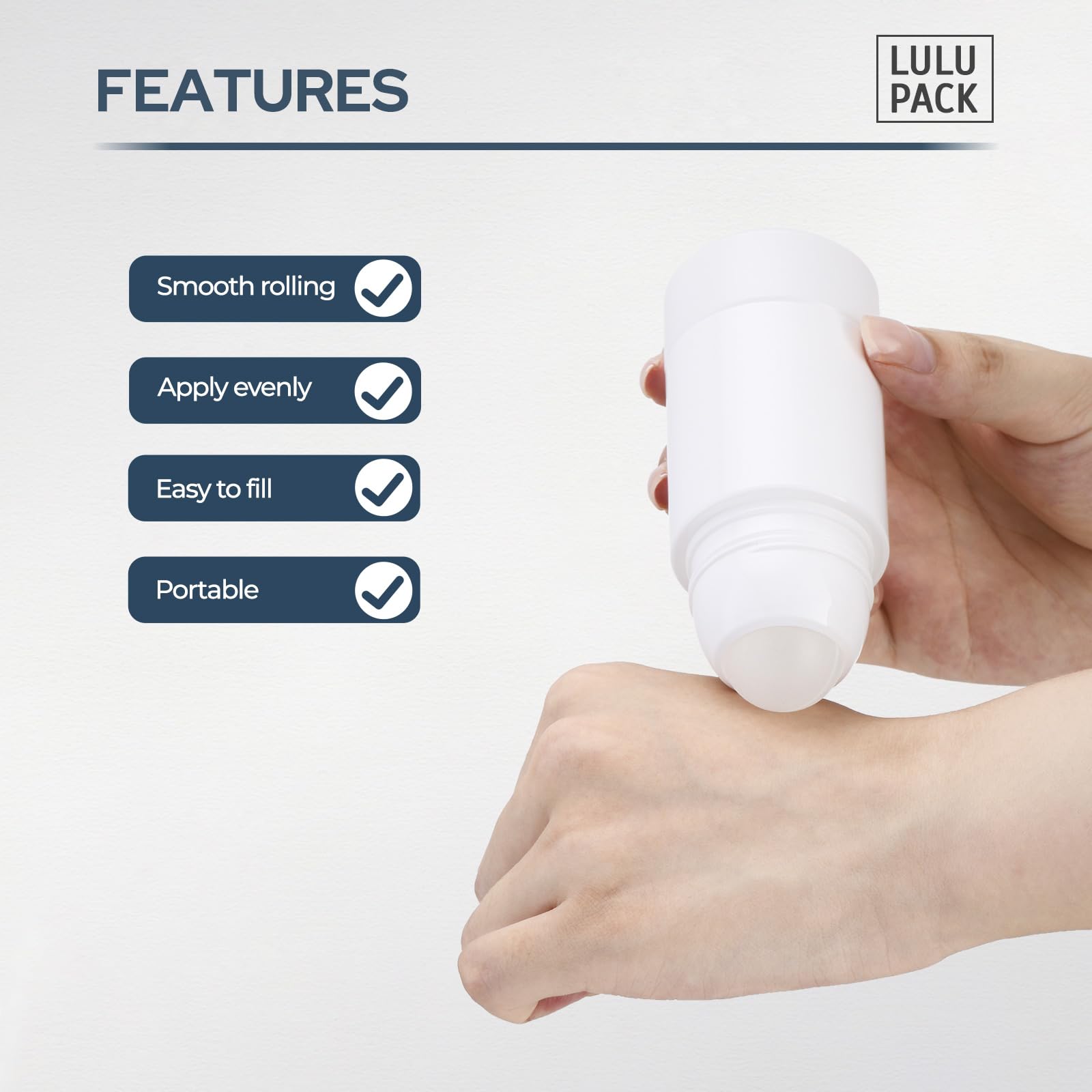 Lulupack roller bottle leakproof-threads — reliable sealing during travel.