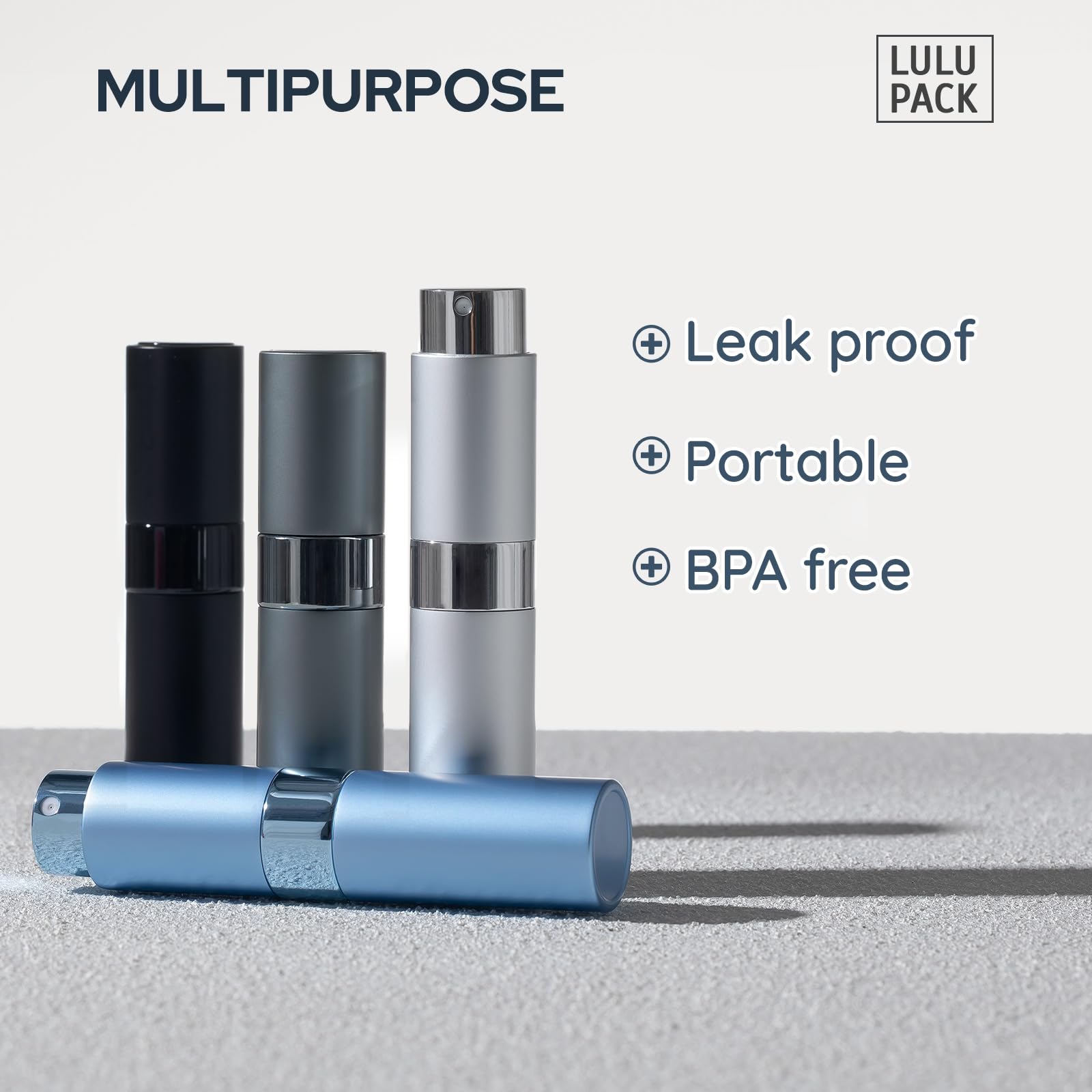 Lulupack travel perfume bottle 8ml four-pack display, ideal for sharing samples