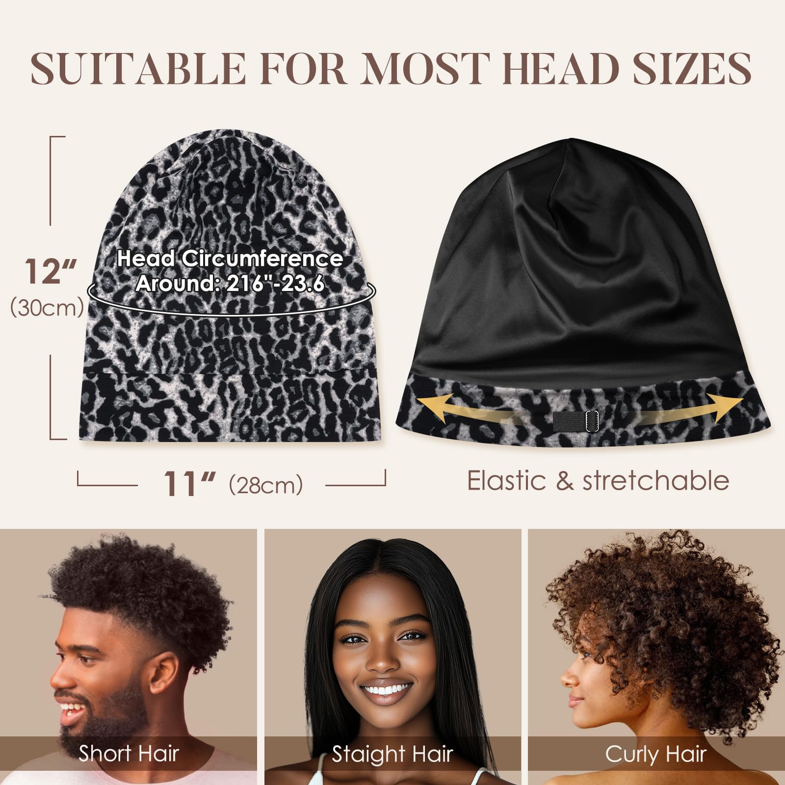 LULUSILK silk cap stays on night with secure fit