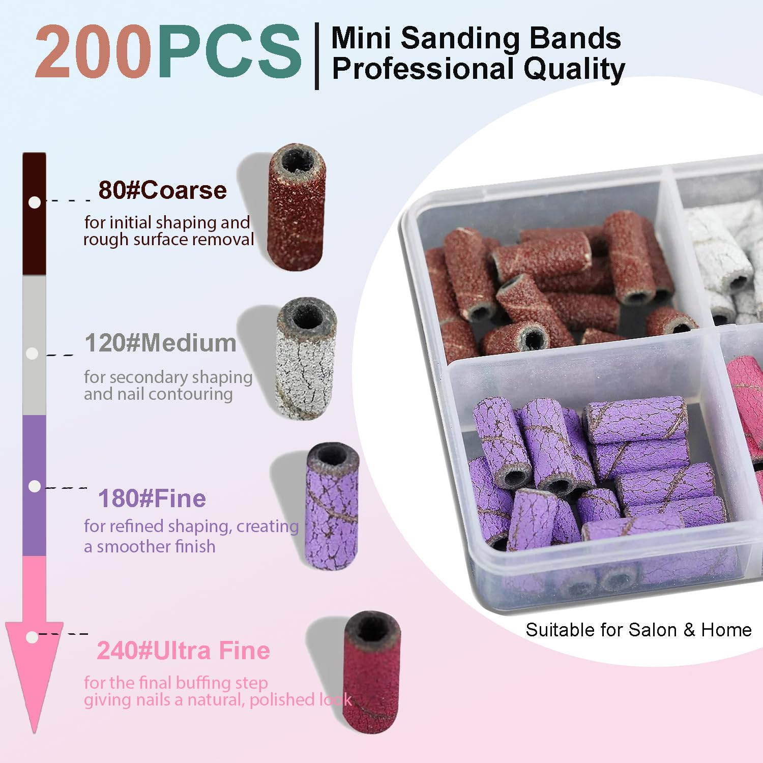 Lumcrissy bandas lijado 120: suavizan bordes y dan forma a uñas.