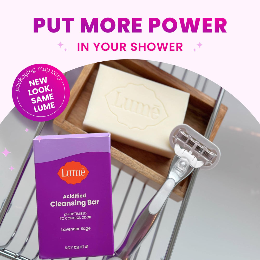 Lume Lavender Sage scent enhances routine with calming aromatics.
