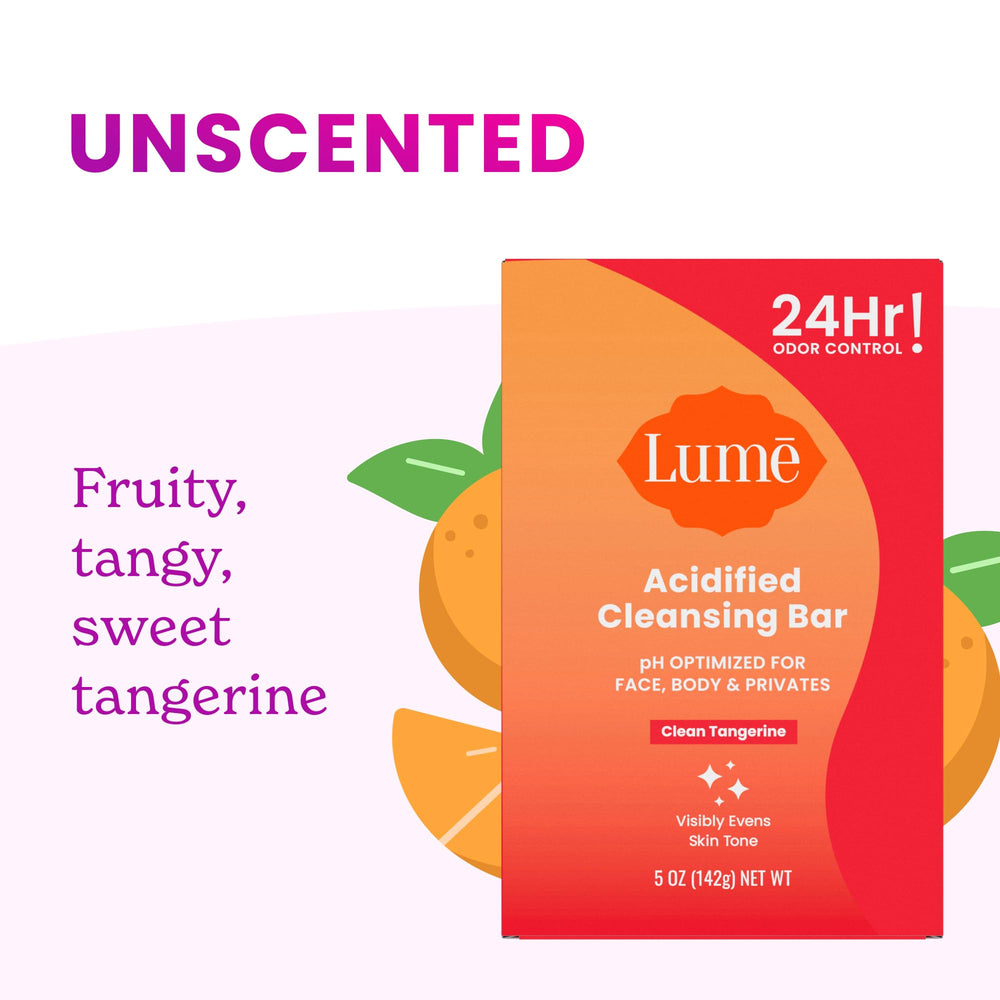 Shower scene featuring Lume Acidified Bar for refreshing cleanse