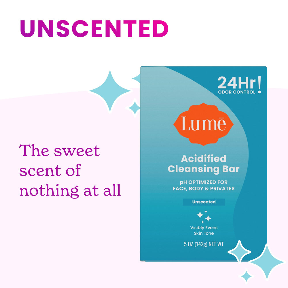 Lume OB/GYN developed formula cleansing bar for odor-prone skin care