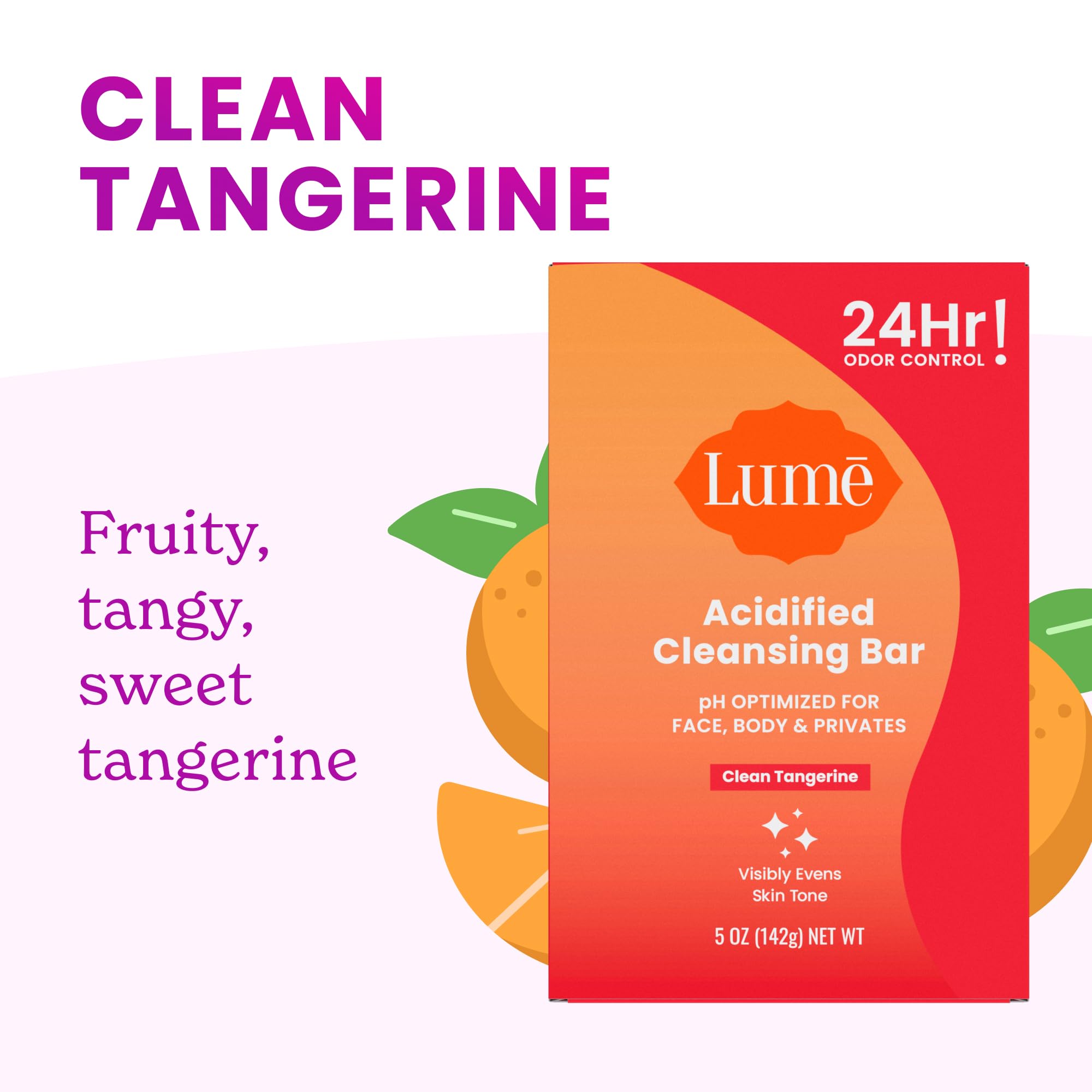 Lume skin-tone even cleansing bar for odor-prone areas