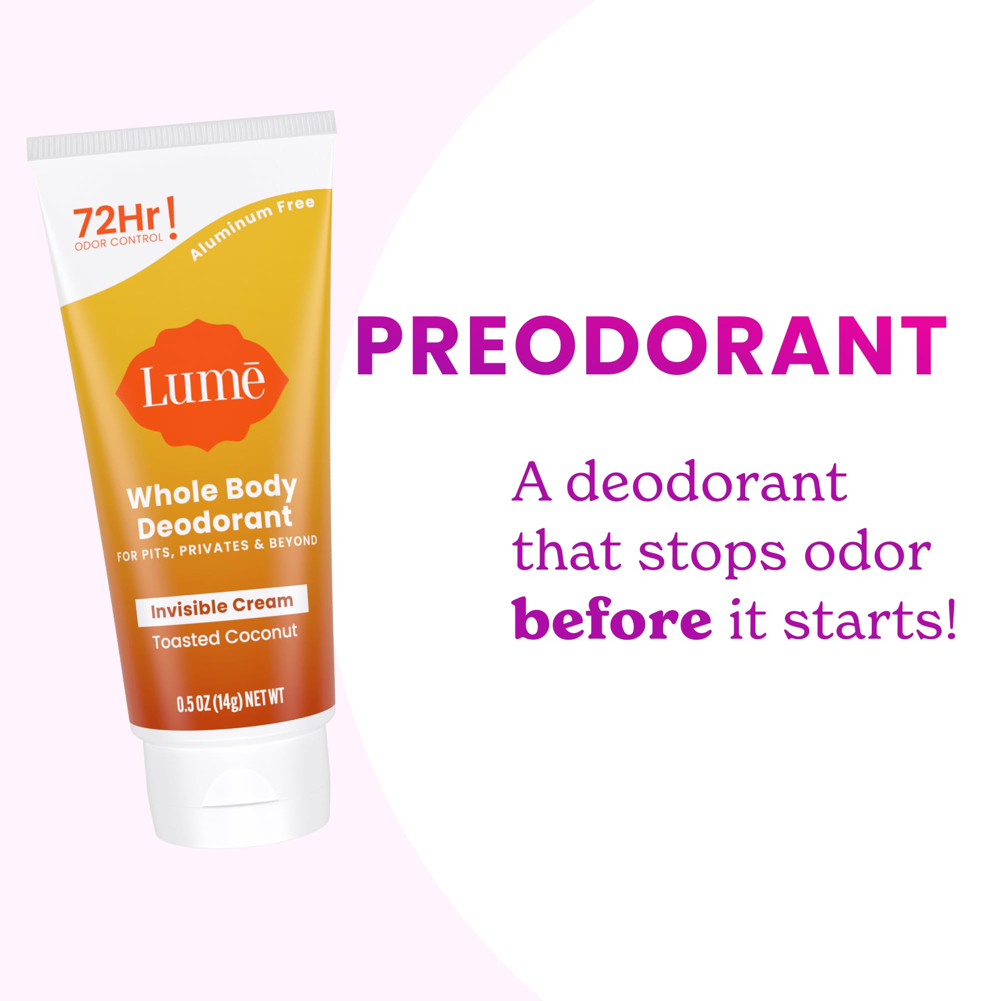Lume aluminum-free and baking soda-free formula for sensitive skin.