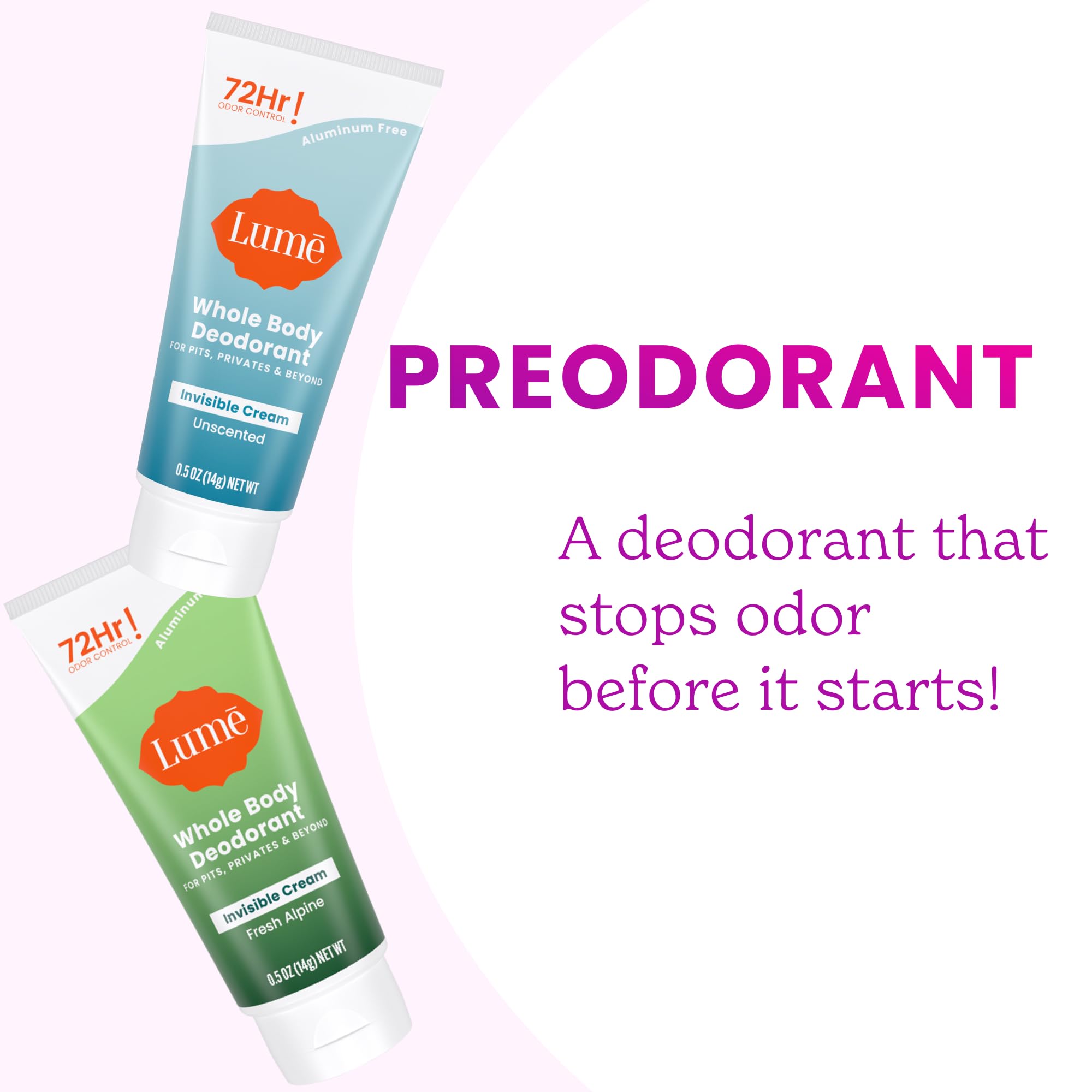 Lume application of pea-sized amount demonstrated for even coverage.