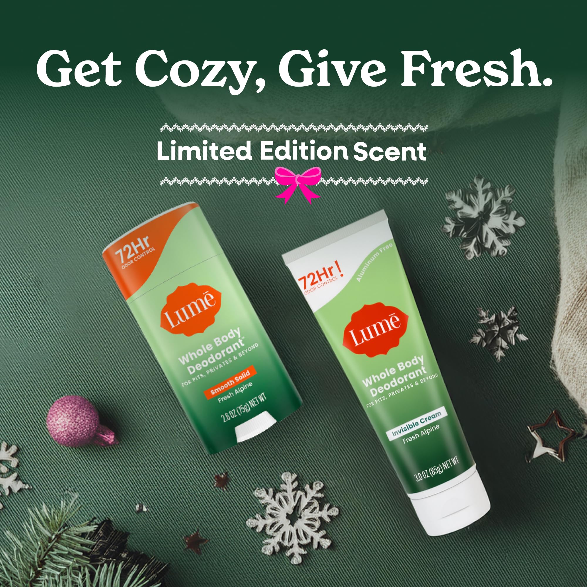 Lume bundle laid out for head-to-toe odor control routine.