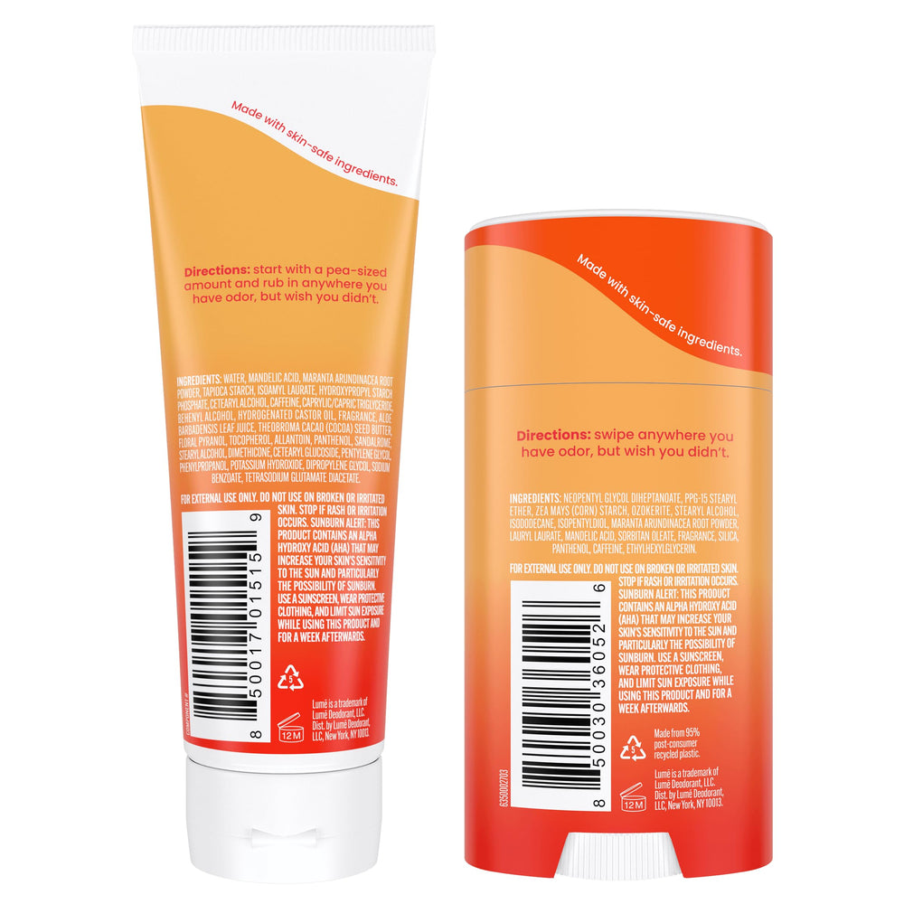 Lume bundle packaging Clean Tangerine for head-to-toe freshness