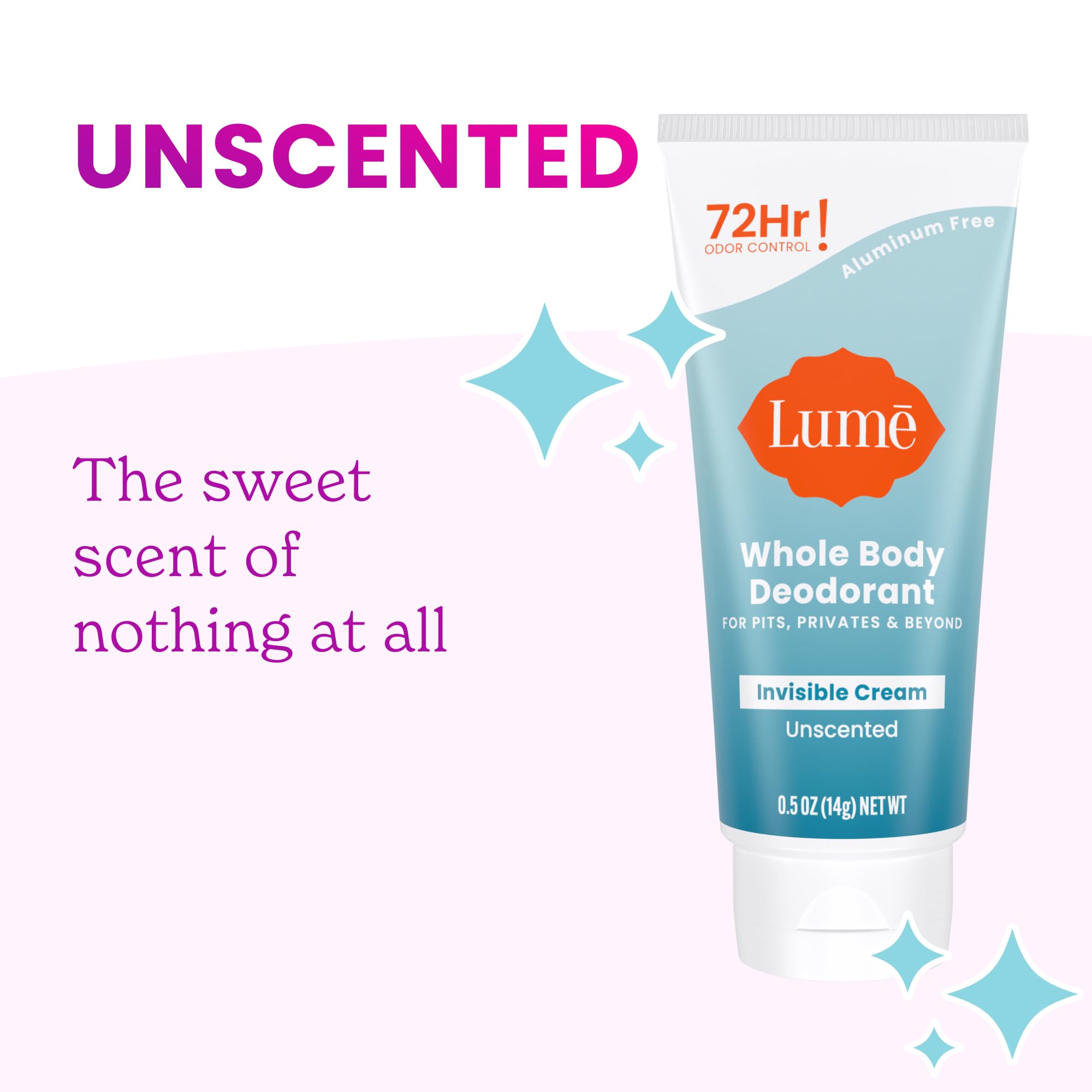 Lume clinically proven odor-blocking claim illustrated as all-day confidence.