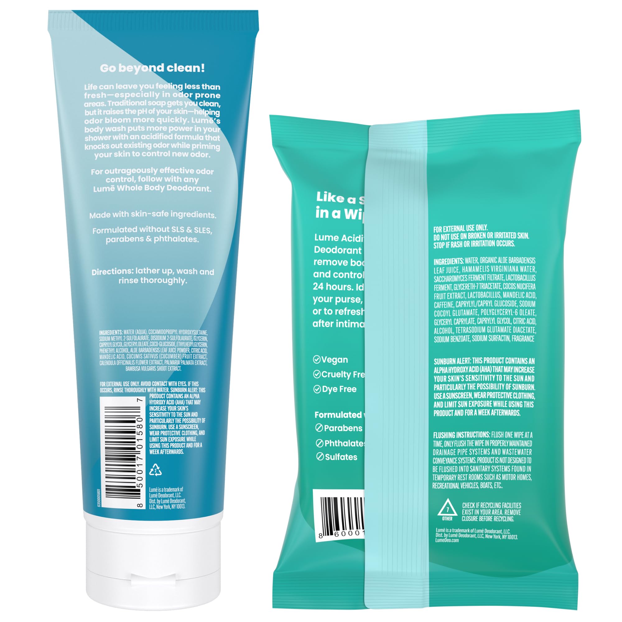 Lume daily routine scene with wash and wipes for odor control