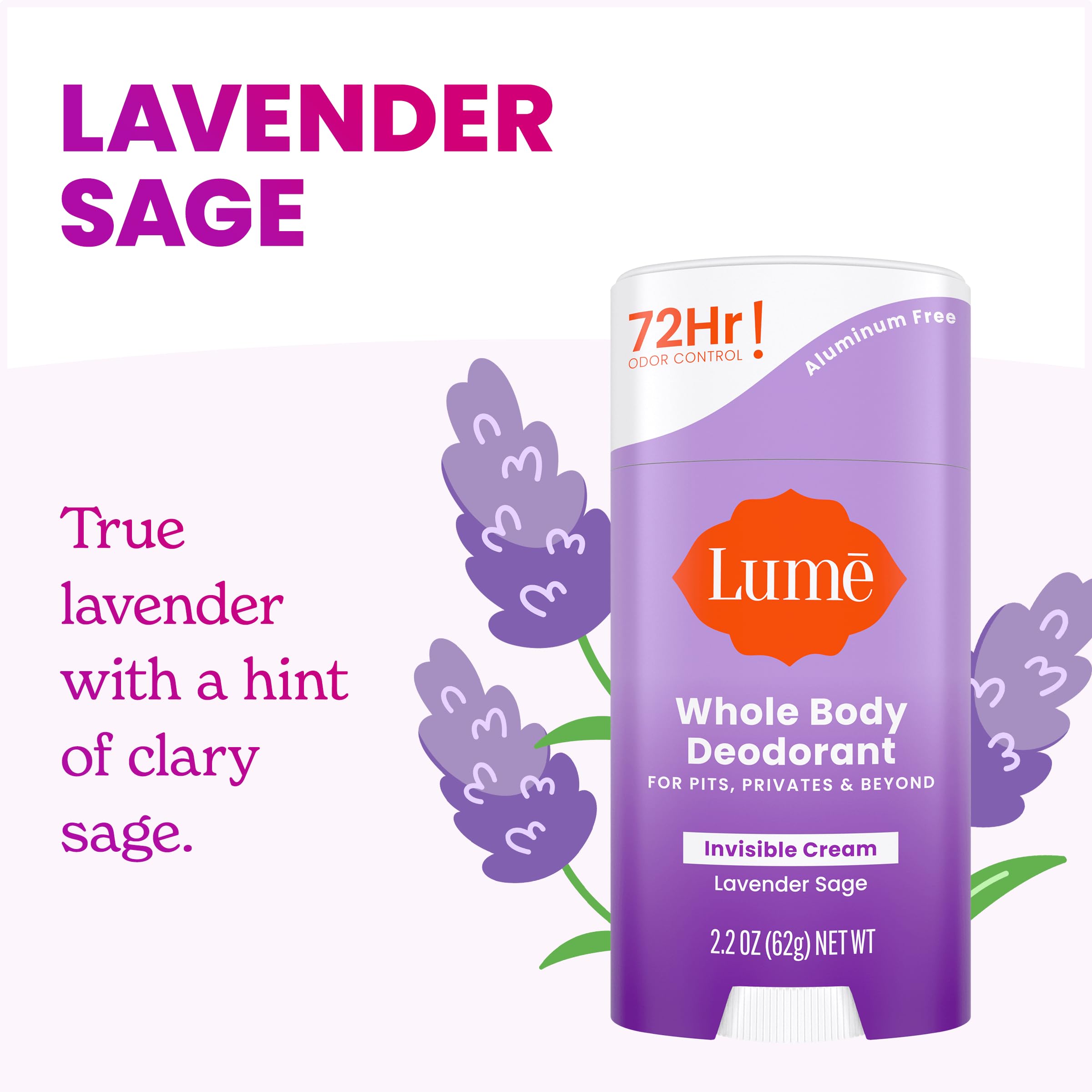 Lume Deodorant Cream Stick underarms visible for smooth application and odor control.